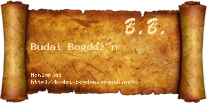 Budai Bogdán névjegykártya